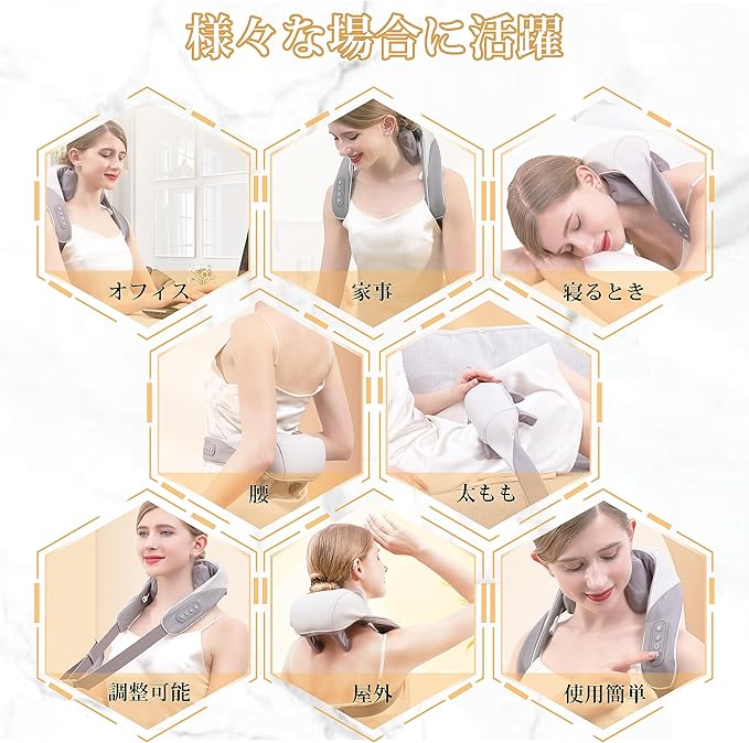 充電式温熱電動ネックマッサージャー™